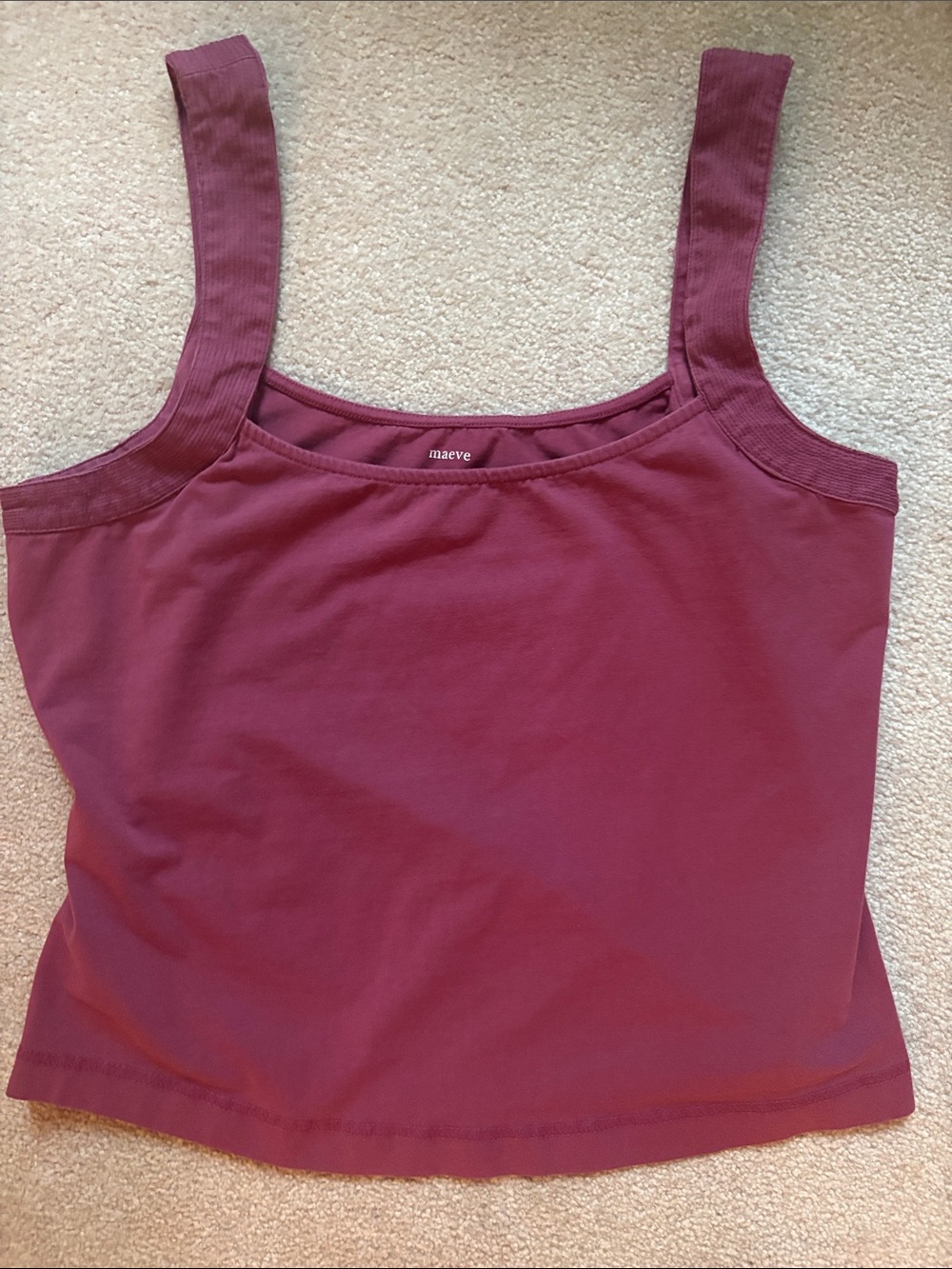 Maeve Deep Raspberry Square Neck Tank